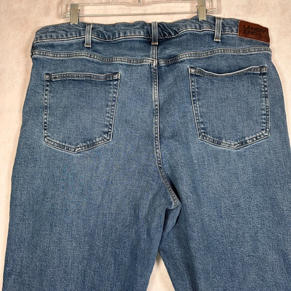 Lands' End Jeans Mens 46T Square Rigger Blue Excellent Straight Leg Denim